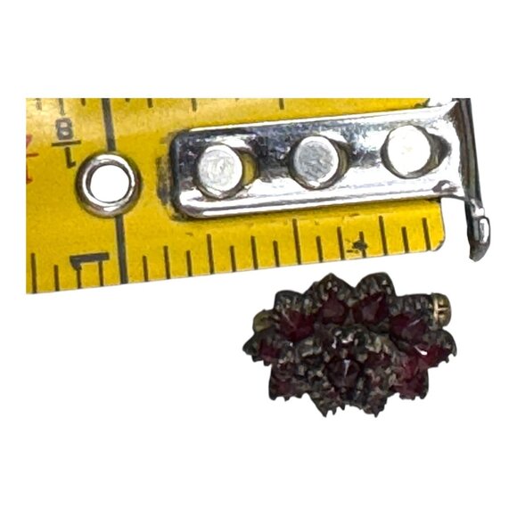 Vintage Bohemian Natural Garnet Star Cluster Brooch Victorian Antique Pin Pat - Picture 4 of 5